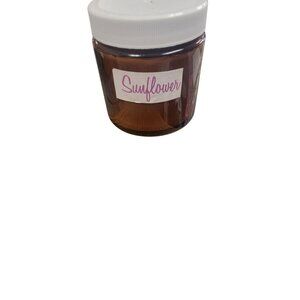 Sunflower Scented Soy Candle In Amber Jar With Lid & Sprinkles Design